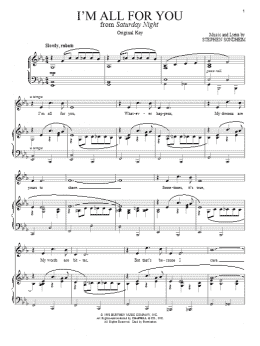 page one of I'm All For You (Piano & Vocal)