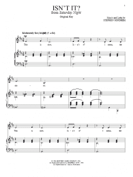 page one of Isn't It? (Piano & Vocal)