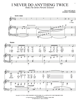 page one of I Never Do Anything Twice (Piano & Vocal)