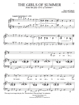 page one of The Girls Of Summer (Piano & Vocal)