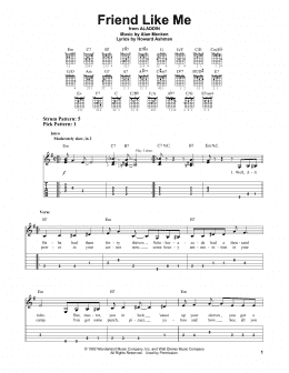 page one of Friend Like Me (from Aladdin) (Easy Guitar Tab)