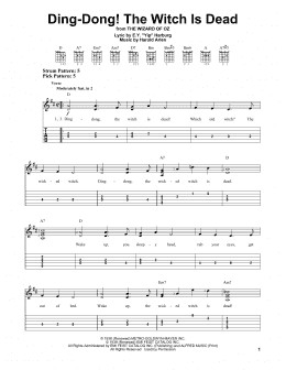 page one of Ding-Dong! The Witch Is Dead (Easy Guitar Tab)