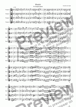 page one of Blockit for trumpet quartet