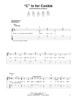 page one of "C" Is For Cookie (Easy Guitar Tab)