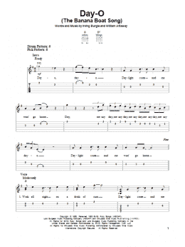 page one of Day-O (The Banana Boat Song) (Easy Guitar Tab)