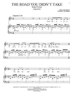 page one of The Road You Didn't Take (Piano & Vocal)