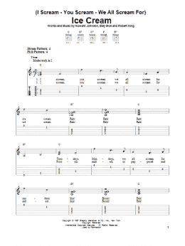 page one of (I Scream-You Scream-We All Scream For) Ice Cream (Easy Guitar Tab)