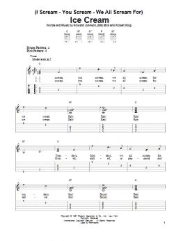 page one of (I Scream-You Scream-We All Scream For) Ice Cream (Easy Guitar Tab)