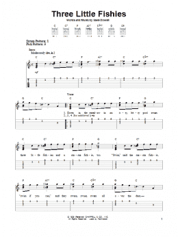 page one of Three Little Fishies (Easy Guitar Tab)