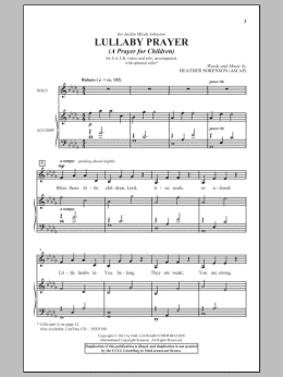 page one of Lullaby Prayer (A Prayer For Children) (SATB Choir)