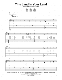 page one of This Land Is Your Land (Easy Guitar Tab)