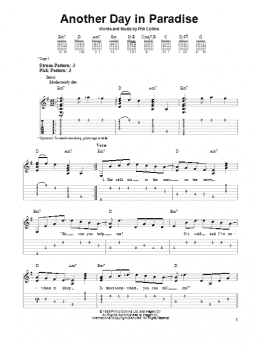page one of Another Day In Paradise (Easy Guitar Tab)