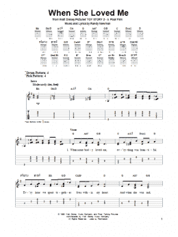 page one of When She Loved Me (from Toy Story 2) (Easy Guitar Tab)