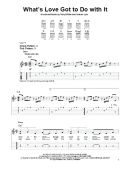 page one of What's Love Got To Do With It (Easy Guitar Tab)