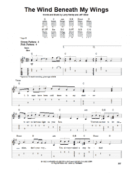 page one of The Wind Beneath My Wings (Easy Guitar Tab)