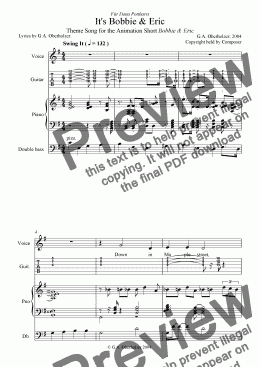page one of It’s Bobbie and Eric (Guitar TAB Version)