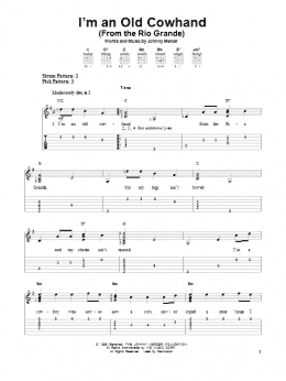 page one of I'm An Old Cowhand (From The Rio Grande) (Easy Guitar Tab)