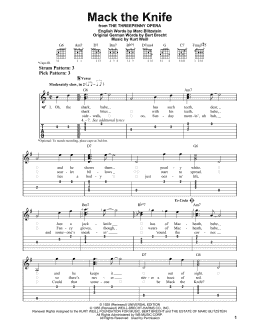page one of Mack The Knife (Easy Guitar Tab)