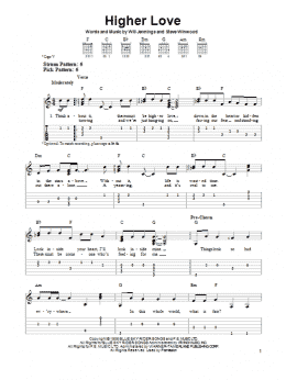 page one of Higher Love (Easy Guitar Tab)