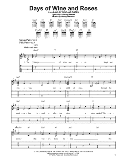 page one of Days Of Wine And Roses (Easy Guitar Tab)