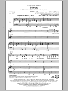 page one of Mirrors (2-Part Choir)