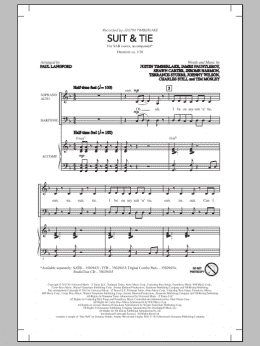 page one of Suit & Tie (SAB Choir)