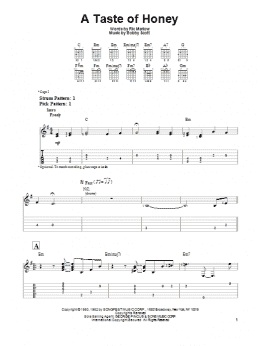 page one of A Taste Of Honey (Easy Guitar Tab)