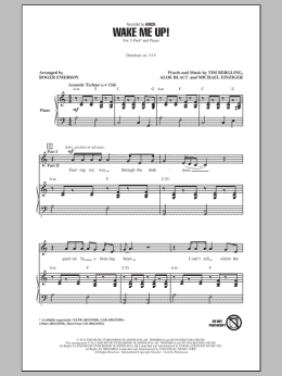page one of Wake Me Up! (2-Part Choir)