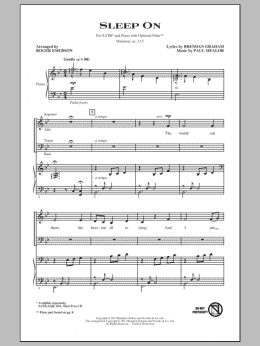 page one of Sleep On (SATB Choir)