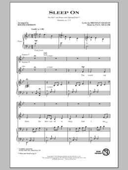 page one of Sleep On (SSA Choir)