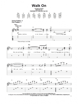 page one of Walk On (Easy Guitar Tab)