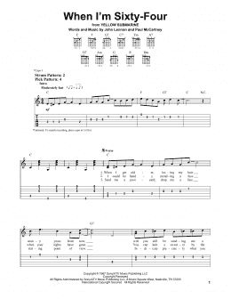 page one of When I'm Sixty-Four (Easy Guitar Tab)