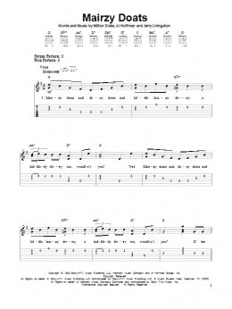 page one of Mairzy Doats (Easy Guitar Tab)