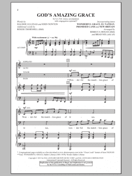 page one of God's Amazing Grace (SATB Choir)