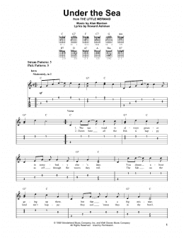 page one of Under The Sea (from The Little Mermaid) (Easy Guitar Tab)