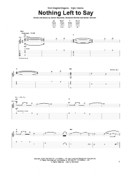 page one of Nothing Left To Say (Guitar Tab)