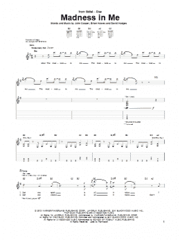 page one of Madness In Me (Guitar Tab)
