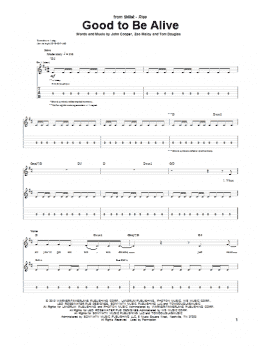 page one of Good To Be Alive (Guitar Tab)