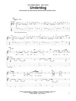 page one of Underdog (Guitar Tab)