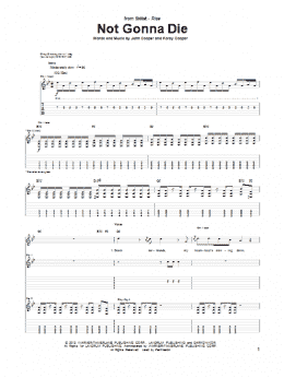 page one of Not Gonna Die (Guitar Tab)