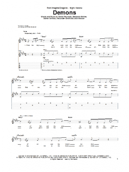 page one of Demons (Guitar Tab)