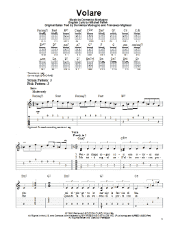 page one of Volare (Easy Guitar Tab)