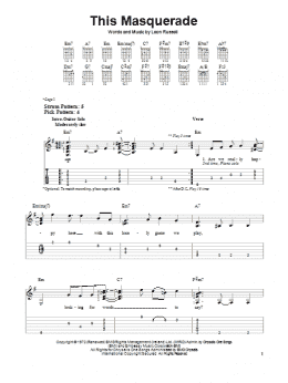 page one of This Masquerade (Easy Guitar Tab)