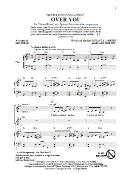 page one of Over You (SSA Choir)