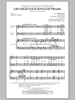 page one of Lift High Your Songs Of Praise (SATB Choir)