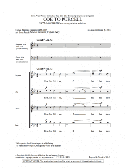 page one of Ode To Purcell (SATB Choir)