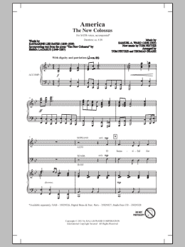 page one of America (The New Colossus) (SATB Choir)