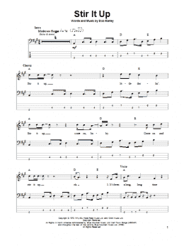 page one of Stir It Up (Bass Guitar Tab)