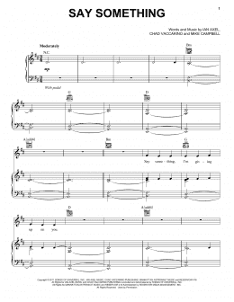 page one of Say Something (Piano, Vocal & Guitar Chords (Right-Hand Melody))