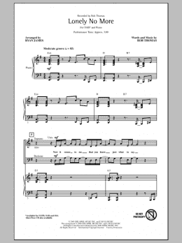 page one of Lonely No More (SAB Choir)